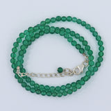 Round Smooth Green Onyx Silver Beads