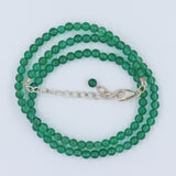 Round Smooth Green Onyx Silver Beads