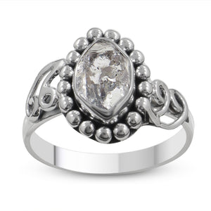 925 Sterling Silver Herkimer Quartz Ring