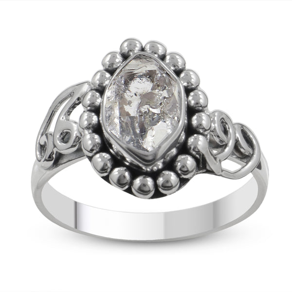 925 Sterling Silver Herkimer Quartz Ring