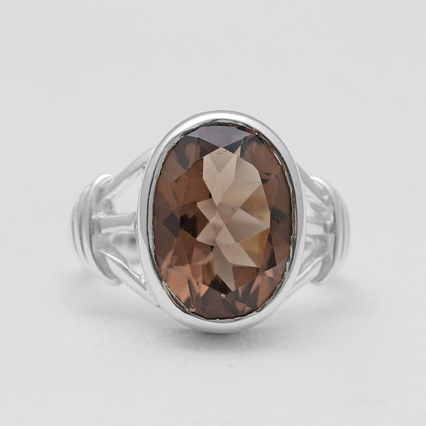 925 Sterling Silver Smoky Quartz Rings