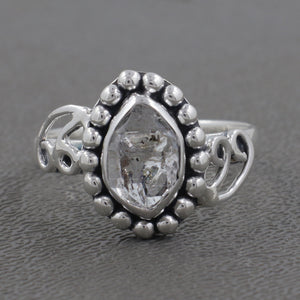 925 Sterling Silver Herkimer Quartz Ring