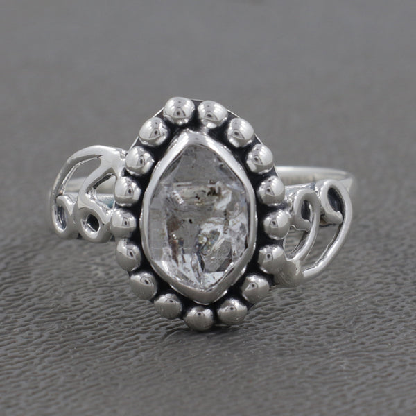 925 Sterling Silver Herkimer Quartz Ring