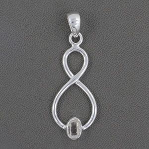 925 Silver Herkimer Quartz Pendant