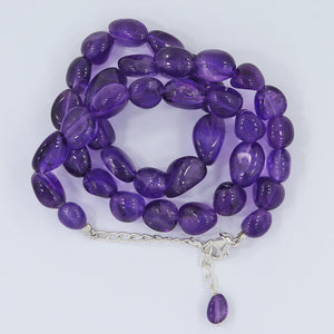 Natural Amethyst Nugget Shape Beads Necklace