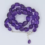 Amethyst Checker Cut Beads Necklace