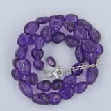 Amethyst Checker Cut Beads Necklace