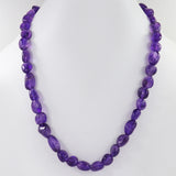 Amethyst Checker Cut Beads Necklace