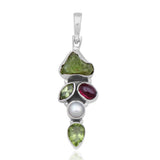 Natural Peridot Silver Pendant