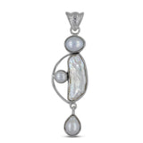 Rainbow Moonstone Silver Pendant