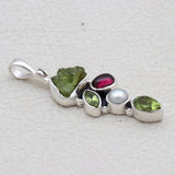 Natural Peridot Silver Pendant