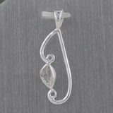 925 Silver Raw Herkimer Diamond Pendant