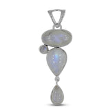 Vibrant Flash Moonstone Silver Pendant