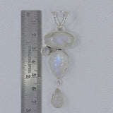 Vibrant Flash Moonstone Silver Pendant