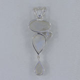 Vibrant Flash Moonstone Silver Pendant