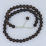 8 mm Smoky Quartz Round Ball Beads Necklace