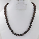 8 mm Smoky Quartz Round Ball Beads Necklace