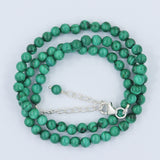 Natural 5 mm Round Malachite Beads Necklace