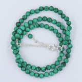 Natural 5 mm Round Malachite Beads Necklace