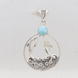 Natural Larimar Silver Pendant