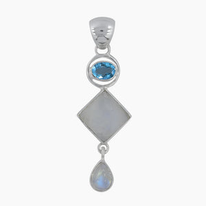 Larimar & Blue Topaz Silver Pendants