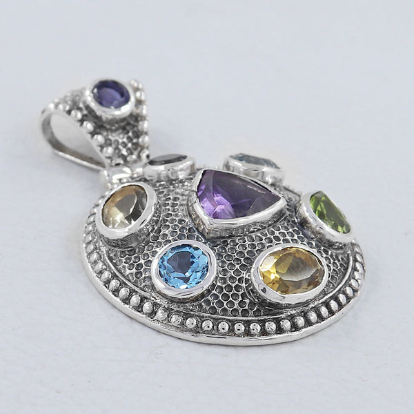 925 Silver Multi Gemstone Pendants