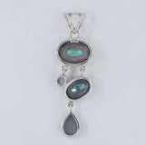 Mystic Quartz Gemstone Silver Pendant