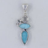 Blue Larimar Silver Pendant