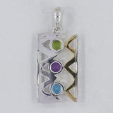 Rainbow Moonstone Silver Pendant