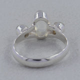 Fire Moonstone Silver Ring