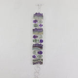 Purple Amethyst Slice Silver Bracelet