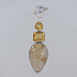 925 Sterling Silver Rutilated Quartz Pendant