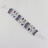 Purple Amethyst Slice Silver Bracelet