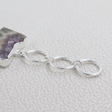 Purple Amethyst Slice Silver Bracelet