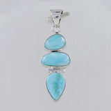 Larimar Gemstone 925 Sterling Silver Pendant