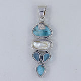 925 Sterling Silver Larimar Pendant