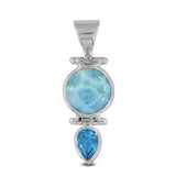 925 Sterling Silver Larimar Pendant