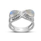 Rainbow Moonstone Silver Ring