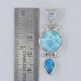 925 Sterling Silver Larimar Pendant