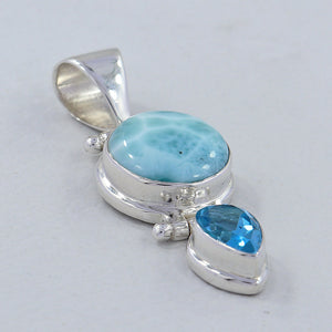 925 Sterling Silver Larimar Pendants