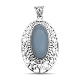 925 Staling Silver Blue Opal Pendant