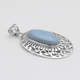 925 Staling Silver Blue Opal Pendant