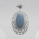 925 Staling Silver Blue Opal Pendant