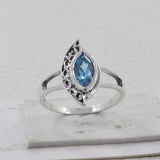 Natural Green Amethyst Silver Rings