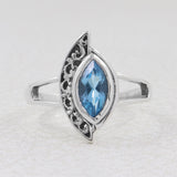 Natural Green Amethyst Silver Rings