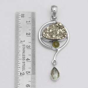 925 Sterling Silver Pyrite Pendants