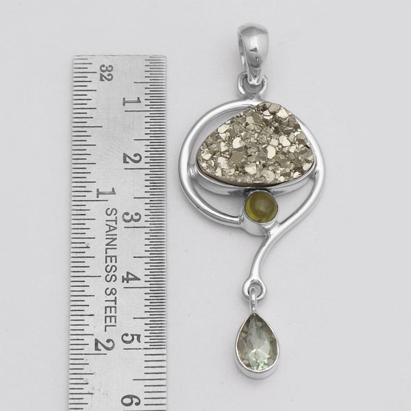 925 Sterling Silver Pyrite Pendants