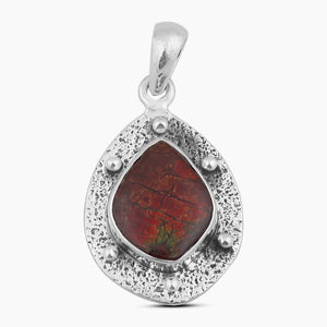 Ammolite Gemstone 925 Sterling Silver Pendant Set