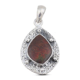 Ammolite Gemstone 925 Sterling Silver Pendant Set