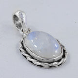 Blue Rainbow Moonstone 925 Sterling Silver Pendant